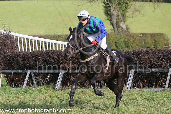 WEXFORD SAGE and N Gault ( 15 ,Antrim (H)- DARK BLUE  EMERALD GREEN STRIPES; dark blue sleeves; white cap ) Trainer: Ann Hunter,, Owner : Ann Hunter