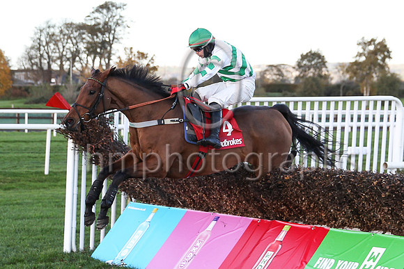 01st Bridge Nativeand C J Orr5 ( 4 , green and white chevrons ) Trainer - Mrs D A Love , Owner - Real Bandits Again Syndicate