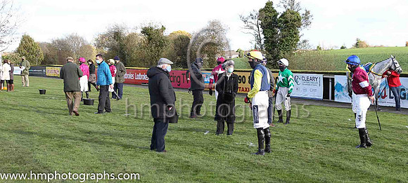 The parade ring before the Ladbrookes Champion Steeplechase at Down Royal on 31st October 2020