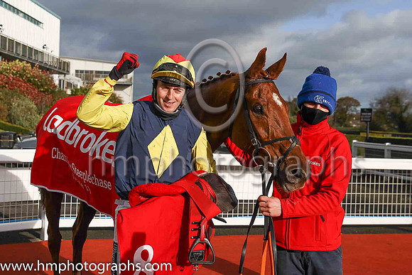 01st The Storyteller and K M Donoghue ( 8 , dark blue, yellow diamond ) Trainer - G Elliott , Owner - Mrs P Sloan