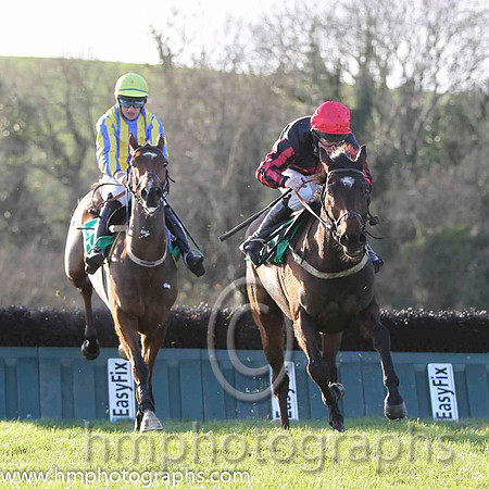 04 Beau Ballistic & R Loughran - 4th (1, royal blue and yellow stripes) & 03 Mighty Leader & A E Lynch - 3rd (3, black, red star) - FT8E1168-48