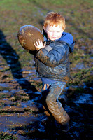 Daniel Buchanan from Belfast enjoying the mud at Moneyglass