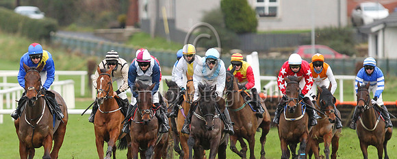 01st You Say Nothing and C P McNamara ( 8 , blue, yelllow sash ) Trainer - G P Cromwell , Owner - Hard To Know Syndicate
