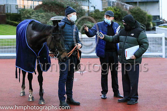 The press interview Stuart Crawford after Dixie Flyer won at Down Royal on 17th December 2020