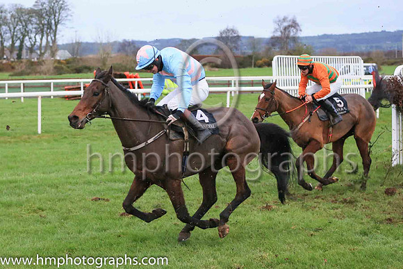 05th Solomn Grundy and Mr J L Scallan ( 4 , light blue and pink chevrons ) Trainer - Sean Doyle , Owner - R S Brookhouse