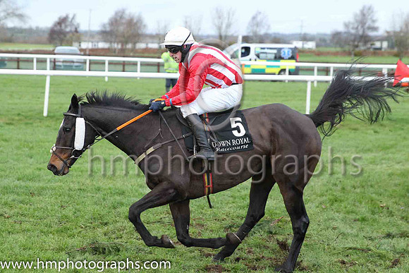 09th Anseanachai Cliste? and Mr D J McConville ( 5 , red and white stripes ) Trainer - S McConville , Owner - Daire James McConville