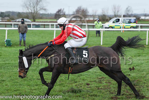 09th Anseanachai Cliste? and Mr D J McConville ( 5 , red and white stripes ) Trainer - S McConville , Owner - Daire James McConville