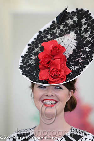 Stacey Caldwell from Banbridge winner of the Most appropriately dressed lady competition at Ladies Day at Downatrick Racecourse sponsored by Downe Travel of Downpatrick. Stacey won a trip to New York.