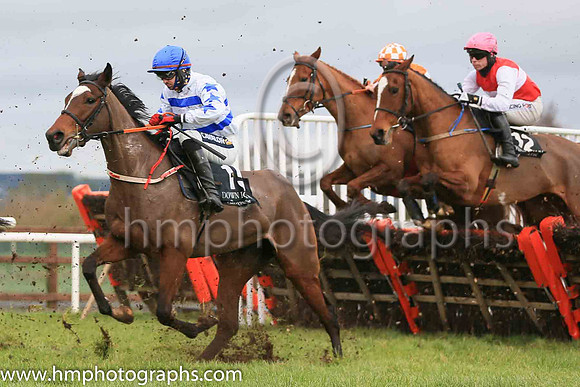 15th Ask The Leader and C J Orr3 ( 15 , blue  and white hoops ) Trainer - D M Christie , Owner - Kieran Mahon
