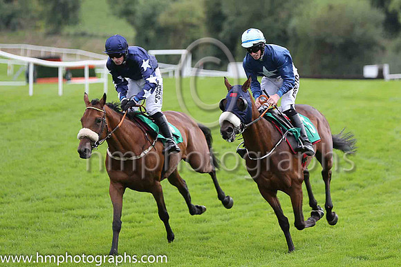 PU Mustadrik and J W Kennedy ( 5 , dark blue, emerald green star ) Trainer - G Elliott , Owner - Missed Flight Syndicate