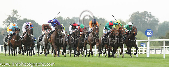 02 Almargo and J Fanning - - 02nd (6 ,dark green, red cap ) Trainer - M Johnston