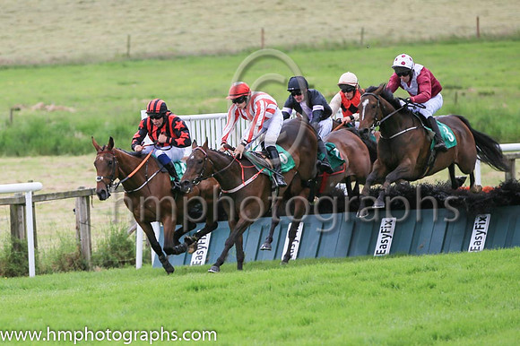 Race 3 Winner Hurricane Georgie ridden by Corey McGiven - coulours black, mauve panel number 1
