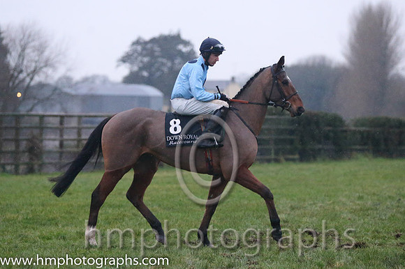 06 Areema and Mr M J Lynch - - 06th (8 ,light blue, large dark blue spots ) Trainer - I R Ferguson