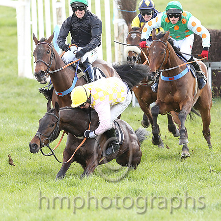 STORM HOME and M J O'Hare ( 11 , PINK  YELLOW CHECK; pink sleeves; yellow cap ) Trainer: Warren Ewing,, Owner : Warren Ewing