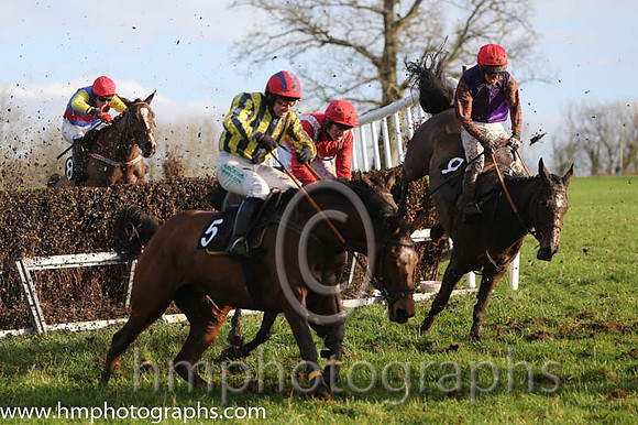 02 Gem And I and J P McKeown - - 02nd (5 ,red  white  yelow stripes ) Trainer - Michael Rice 06 Steel's Cotton and N McParlan - PU - 06th (9 ,violet, royal stewart tartan sleeves ) Trainer - I R Fergu