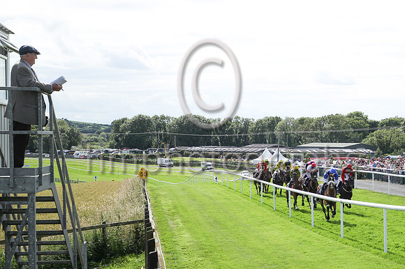 Local Turf Club official and Raceday Steward Frankie Fitzsimmins overseeing racing at The Family Fun Raceday at Downpatrick Race Course on Wednesday 13th July 2022.