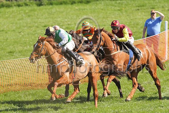 1st BRIDGETS PET and L OcCarroll ( 5 , GREEN; white sleeves; black  gold qtd cap ) Trainer: J. Woods , Owner : J. Woods