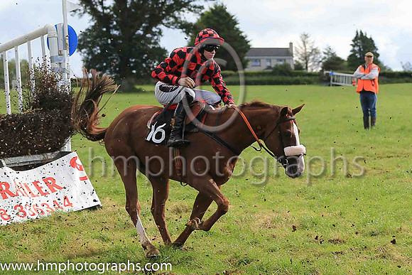 SPEED LIMIT and H D Dunne ( 16 ,red and black check ) Trainer: Liam Kenny,, Owner : Noeleen Kenny