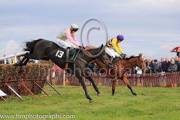LADY ZAZ and D G Lavery ( 13 , PINK  LIGHT GREEN STRIPES; pink sleeves; pink  light green striped cap ) Trainer: I. R. Ferguson,, Owner : Zara McCombe