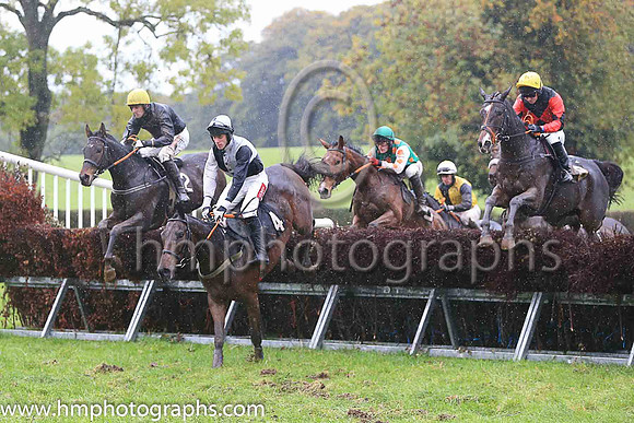 01st BALLYHOME and Derek O'Connor ( 4 ,Antrim (H) - BLACK  WHITE QTD; black  white hlvd sleeves; white cap ) Trainer: Colin S. McKeever,, Owner : W.W. Dennison