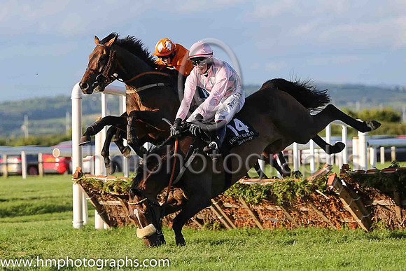 Fell - Redrobin and David Mulline (14, pink and grey diamonds) trainer David Harry Kelly - horse and rider were ok