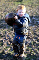 Daniel Buchanan from Belfast enjoying the mud at Moneyglass