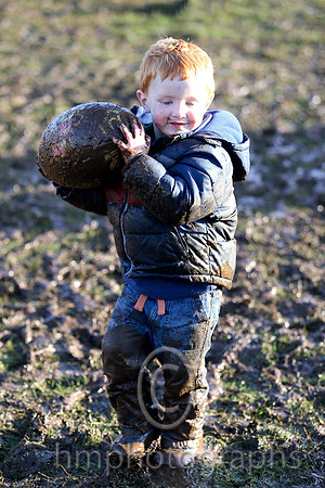 Daniel Buchanan from Belfast enjoying the mud at Moneyglass