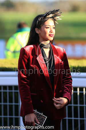 Cleo Parkinson from Moy near Dungannon, who wore a two piece velvet suit from Top Shop and a fascinator by her friend Lori Muldoon,winner of the coveted Victoria Square Best Dressed Lady title and a p
