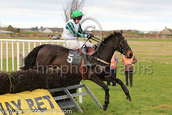 01st NICKEL and M J O'Hare ( 5 , WHITE; dark blue  emerald green striped sleeves; emerald green cap ) Trainer: J.G. Cosgrave,, Owner : Neville Reid