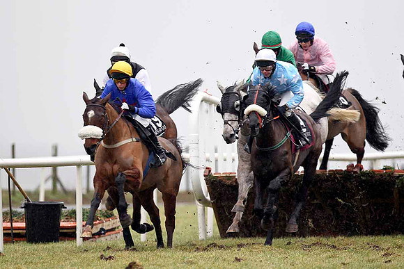 Garryowen Star (Light blue with white stars) Winner, Jockey D J Casey - CU2D3216-e
