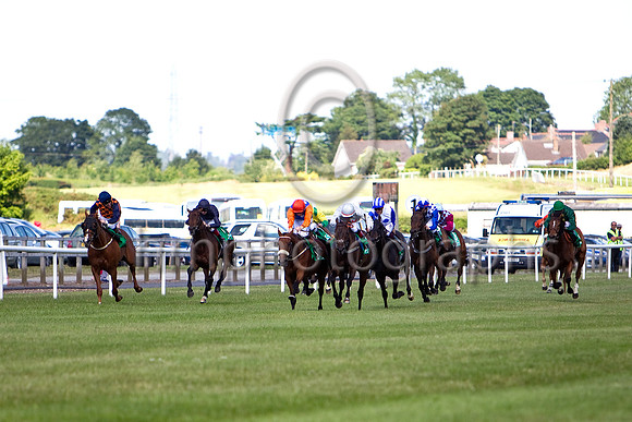 Celtic Dane (Orange Cap),  Jockey C D Haynes 3rd from left wins the Specsavers 2 For 1 Ulster Derby - CU2D0245-e23a4j