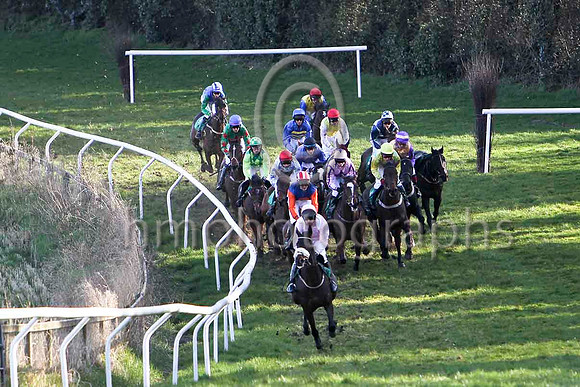 Call Box (3 black hat) & Mr B G Crawford - Winner - in centre of field - FT8E9819-e