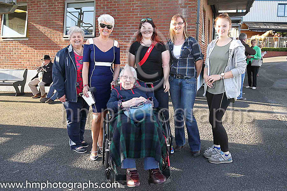 Ruth Gaston from Ballymena celebrating her 90th birthday at Down Royal. Back row - Eiwen Greer, Pamela Ballantine, Louise Greer, Melanie Moorhead and Abigail Reilly