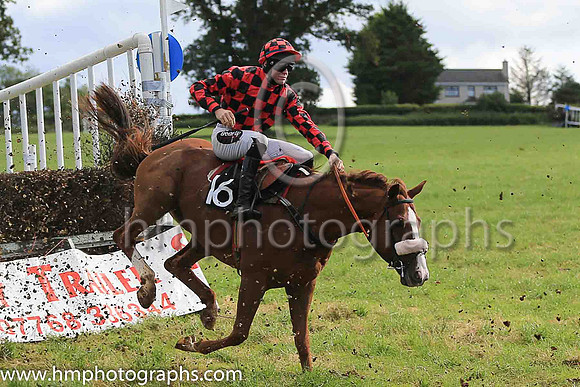 SPEED LIMIT and H D Dunne ( 16 ,red and black check ) Trainer: Liam Kenny,, Owner : Noeleen Kenny