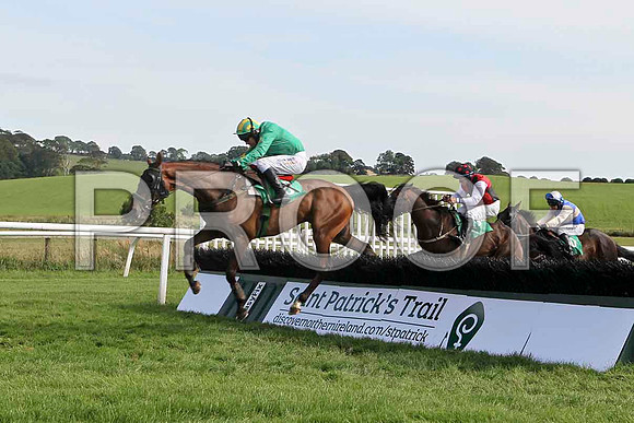 Randoon Hill 6th, Jockey P Carberry , Garamor Boy 4th, Jockey M W Bowes & Glens Ruby 9th, Jockey A E Lynch - FT8E3118-e