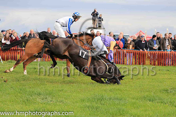 DANCE THE RAPIDS and A J Fox ( 17 , PURPLE,yellow diabolo; purple  yellow hlvd sleeves; purple cap ) Trainer: Adrian McGuinness,, Owner : Joseph Kenny
