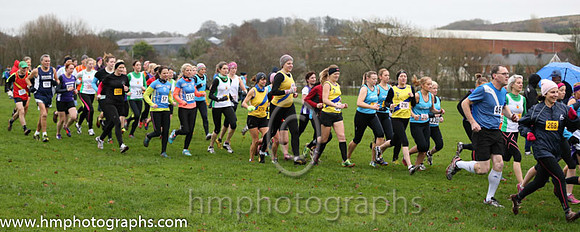 Start of the Women's and Veteran Men's Race at the Malcolm Cup at Ballyclare
