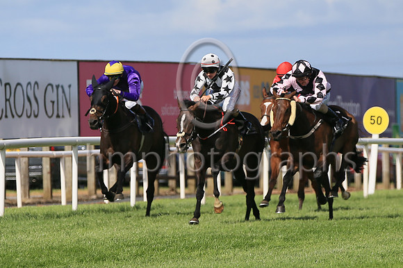 01st Wild Shot (3 black and white diamonds ) Jockey: Siobhan Rutledge5 , Trainer: John C McConnell