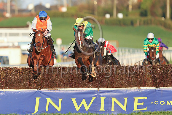 01st Poormans Hill and Jack Kennedy (orange, grey sleeves) Trainer Gordon Elliott Owner Vincent Caldwell and Mrs Kathleen Caldwell