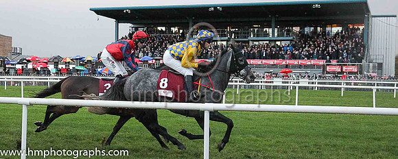 08th Hannah Huxwell and Mr N Gault ( 8 , blue and yellow check ) Trainer - H Smyth , Owner - H Smyth
