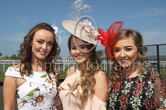 Oriaith Robinson, Eimear O'Kane and Eadaion McCorry from Armagh at Down Royal on May Day 2017