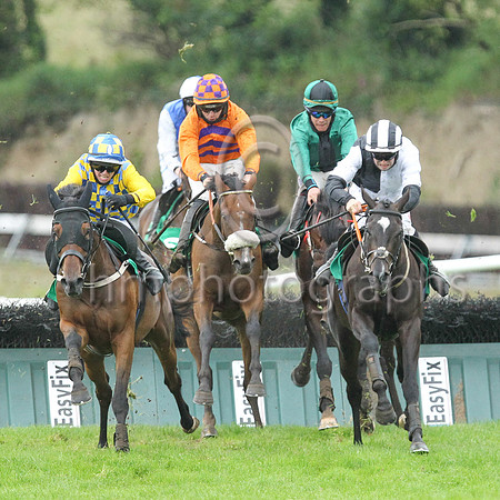 01st James Boru and C J Orr ( 6 , orange, purple chevrons ) Trainer - N C Kelly , Owner - Victor McCrea