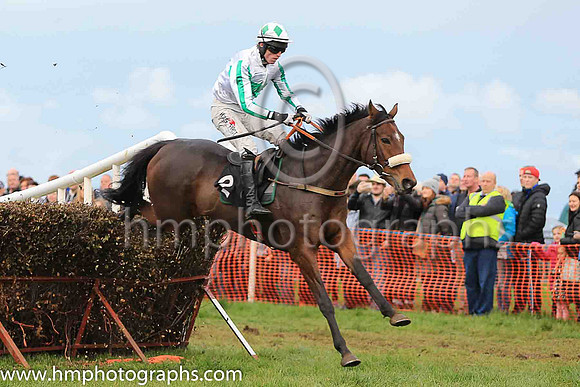 02nd ISLE ROAD and J c Barry ( 2 , WHITE,green star; white  green striped sleeves; white cap,green diamonds ) Trainer: Jason Cairns,, Owner : Frank McClean