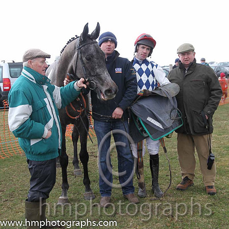 01st Fagan ( 1 )  Derek O'Connor - Trainer: I R Ferguson - navy and white diamonds