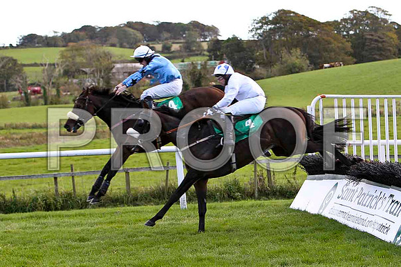 Baraka Boy leads, Jockey N J O'Shea - 4th & Karkari Winner , Jockey A P Crowe - Winner - CU2D9178-e
