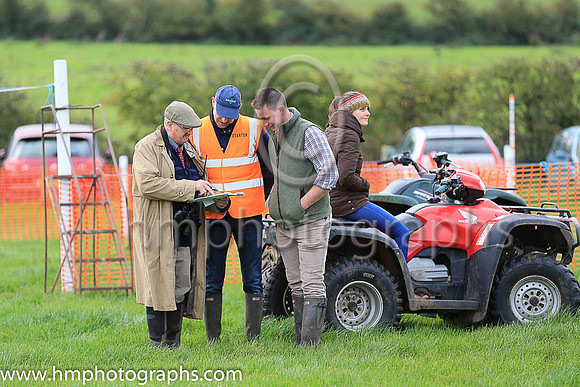 Officials in discussion at the start at The Route Point-To-Point Steeplechases at Portrush