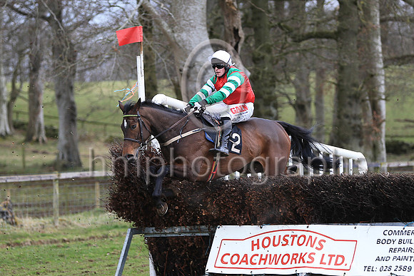 INISHBEL and R James ( 2 , RED,green epaulettes; white  green hooped sleeves; white cap ) Trainer: Colin Bowe , Owner : McCartan, P.J.