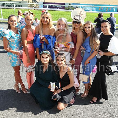 The Anchor Bar girls from Killough at the Downpatrick Racecourse Ladies Day on Monday