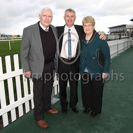 David Christie with his father and mother at Down Royal.l