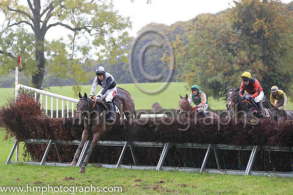 01st BALLYHOME and Derek O'Connor ( 4 ,Antrim (H) - BLACK  WHITE QTD; black  white hlvd sleeves; white cap ) Trainer: Colin S. McKeever,, Owner : W.W. Dennison